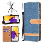 Custodia per cellulare in pelle color denim abbinata, For Samsung Galaxy A73 5G, For Xiaomi 12