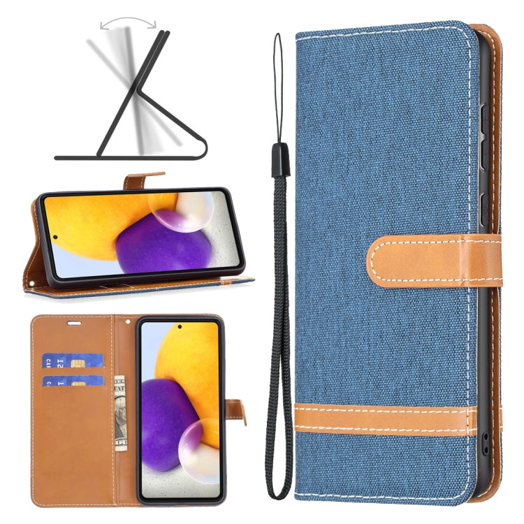 Custodia per cellulare in pelle color denim abbinata, For Samsung Galaxy A73 5G, For Xiaomi 12