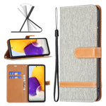 Custodia per cellulare in pelle color denim abbinata, For Samsung Galaxy A73 5G, For Xiaomi 12