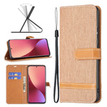Custodia per cellulare in pelle color denim abbinata, For Samsung Galaxy A73 5G, For Xiaomi 12