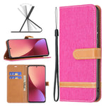 Custodia per cellulare in pelle color denim abbinata, For Samsung Galaxy A73 5G, For Xiaomi 12