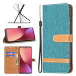 Custodia per cellulare in pelle color denim abbinata, For Samsung Galaxy A73 5G, For Xiaomi 12