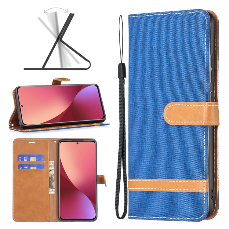 Custodia per cellulare in pelle color denim abbinata, For Samsung Galaxy A73 5G, For Xiaomi 12