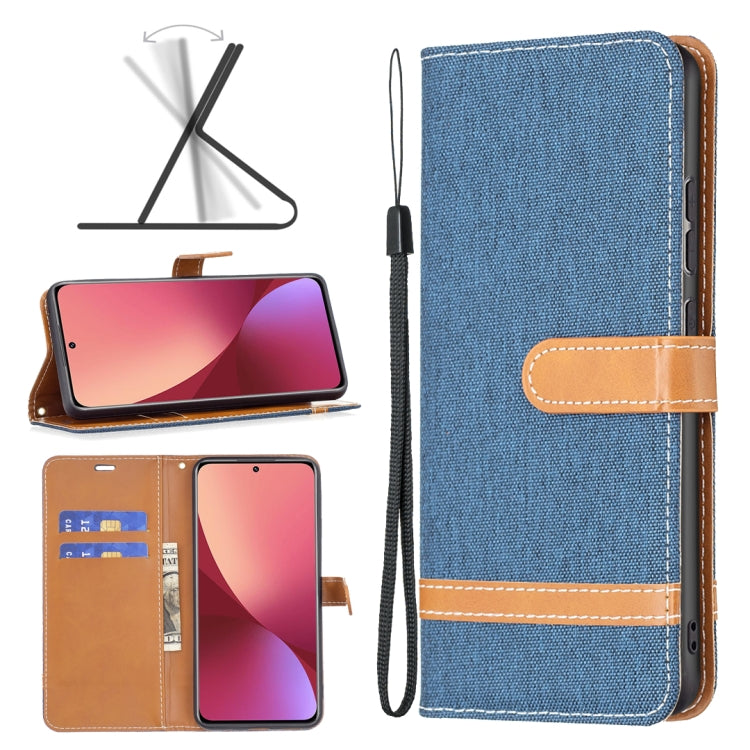 Custodia per cellulare in pelle color denim abbinata, For Samsung Galaxy A73 5G, For Xiaomi 12