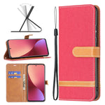 Custodia per cellulare in pelle color denim abbinata, For Samsung Galaxy A73 5G, For Xiaomi 12