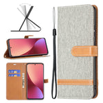 Custodia per cellulare in pelle color denim abbinata, For Samsung Galaxy A73 5G, For Xiaomi 12