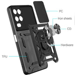 Design della fotocamera scorrevole Custodia per telefono in TPU + PC, For Samsung Galaxy A22 5G, For OPPO Realme 8 5G
