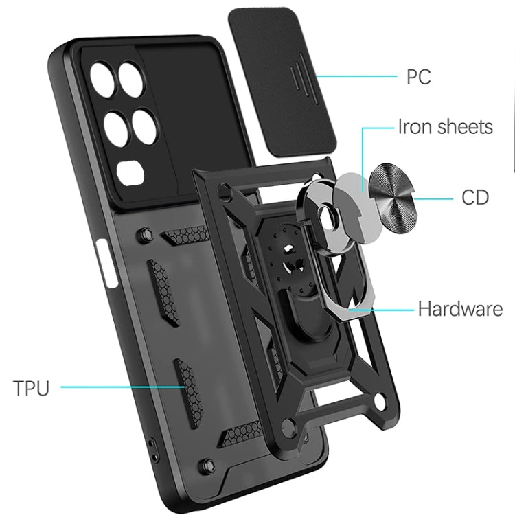 Design della fotocamera scorrevole Custodia per telefono in TPU + PC, For Samsung Galaxy A22 5G, For OPPO Realme 8 5G
