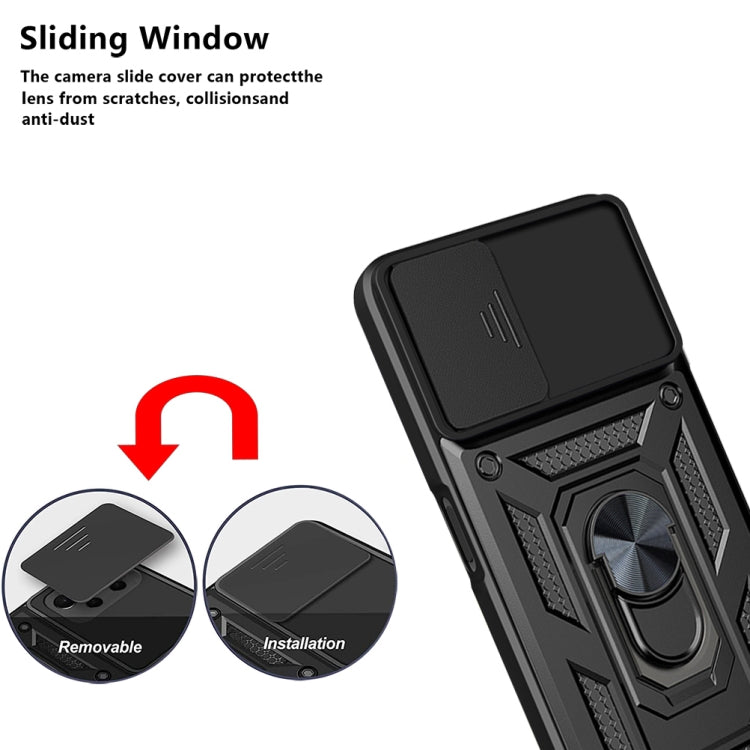 Design della fotocamera scorrevole Custodia per telefono in TPU + PC, For Samsung Galaxy A22 5G, For OPPO Realme 8 5G