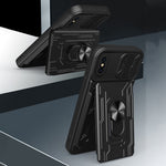 Custodia scorrevole con slot carte per iPhone XS