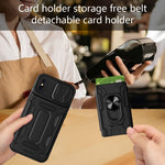 Custodia scorrevole con slot carte per iPhone XS