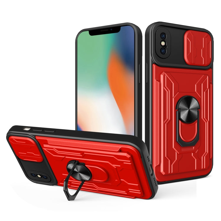 Custodia scorrevole con slot carte per iPhone XS