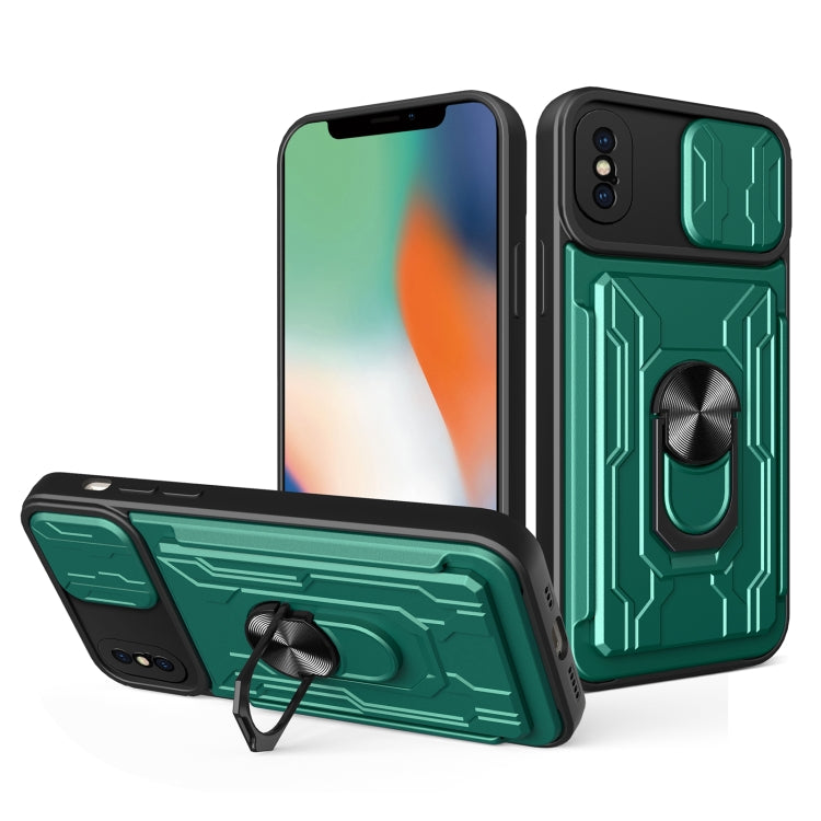 Custodia scorrevole con slot carte per iPhone XS