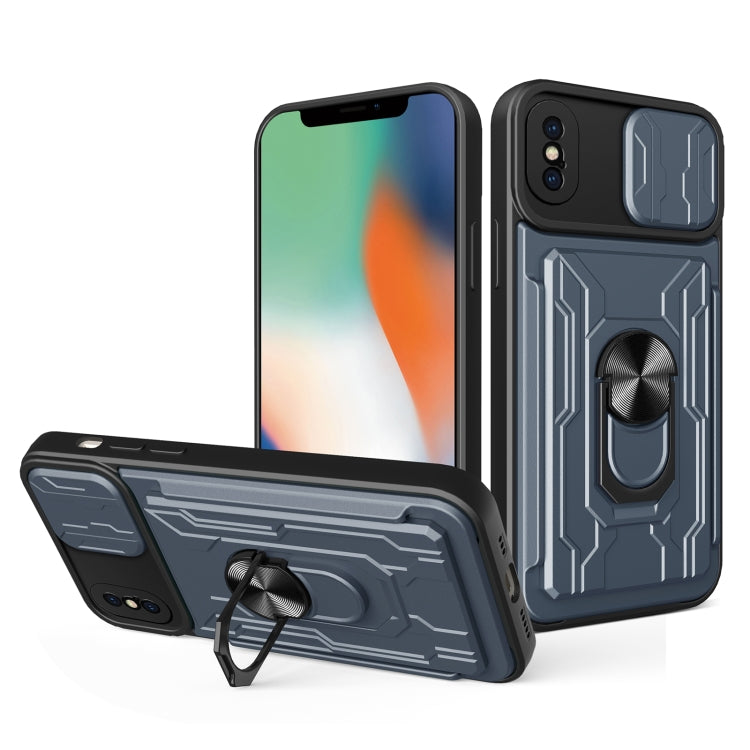 Custodia scorrevole con slot carte per iPhone XS