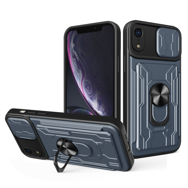 Custodia scorrevole con slot carte per iPhone XS