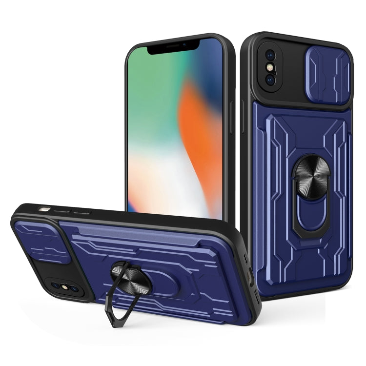 Custodia scorrevole con slot carte per iPhone XS