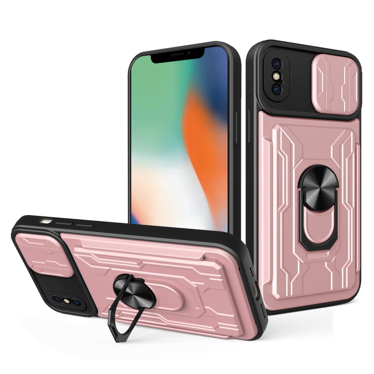 Custodia scorrevole con slot carte per iPhone XS
