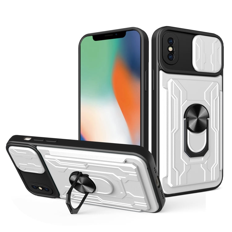 Custodia scorrevole con slot carte per iPhone XS