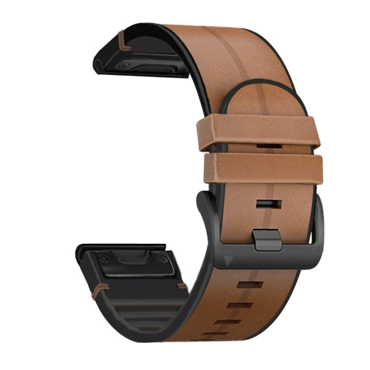 Cinturino in silicone + pelle a sgancio rapido, For Garmin Fenix 7, For Garmin Fenix 7X