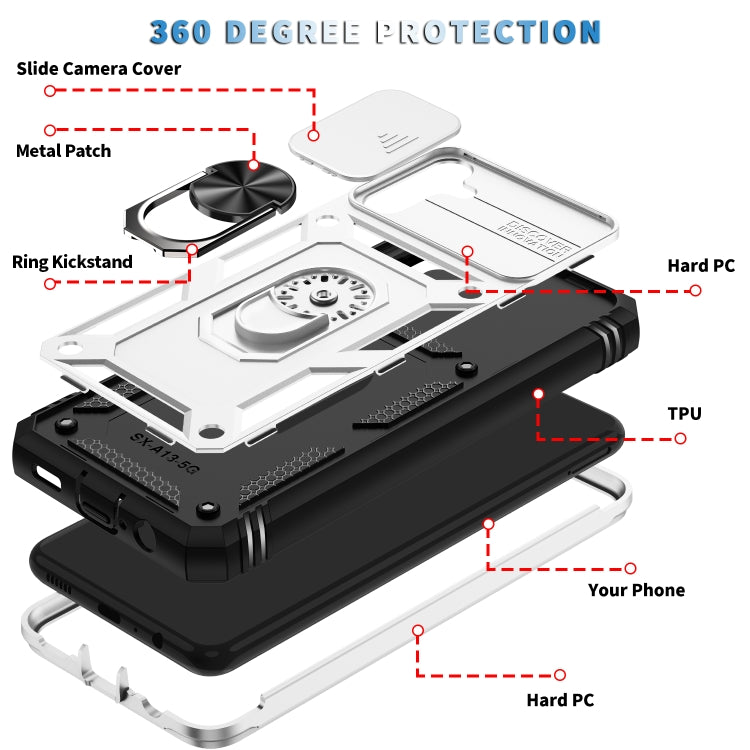 Cover per fotocamera scorrevole Design TPU + Custodia protettiva per PC, For Samsung Galaxy A13 5G