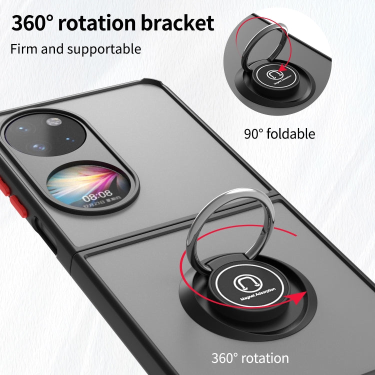 Custodia per telefono con supporto per PC + TPU serie Q Shadow 1, For Huawei P50 Pocket, For Samsung Galaxy Z Flip 3 5G