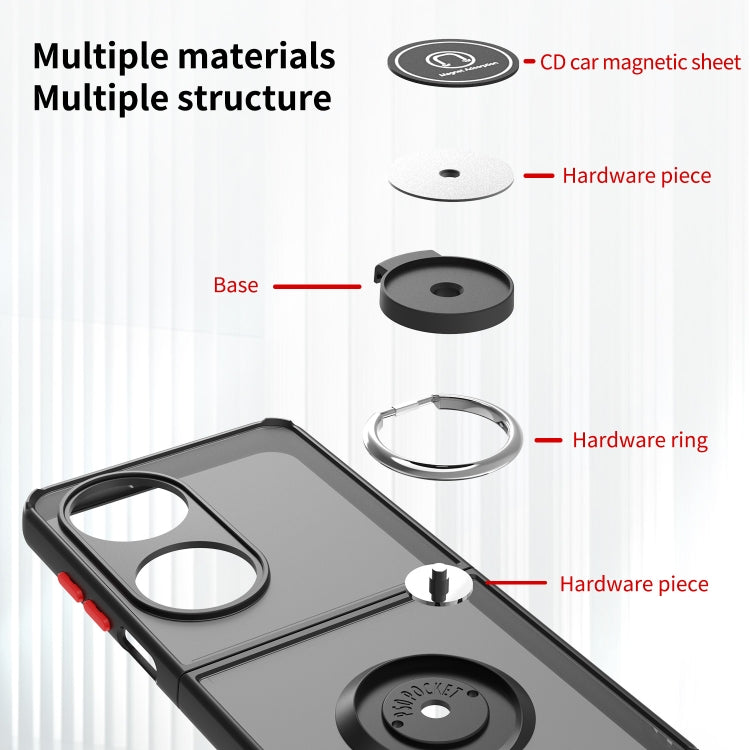 Custodia per telefono con supporto per PC + TPU serie Q Shadow 1, For Huawei P50 Pocket, For Samsung Galaxy Z Flip 3 5G