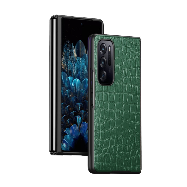 Custodia per telefono pieghevole in pelle di coccodrillo, For OPPO Find N