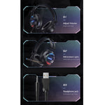 awei GM-2 USB + 3,5 mm Ambient Light Gaming Cuffie cablate con microfono, GM-2
