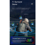 awei GM-3 USB + 3,5 mm Ambient Light Gaming Cuffie cablate con microfono, GM-3