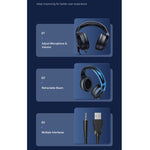 awei GM-3 USB + 3,5 mm Ambient Light Gaming Cuffie cablate con microfono, GM-3