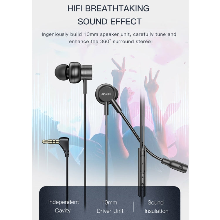 awei ES-180i In-ear E-sports Auricolare cablato con microfono, ES-180i