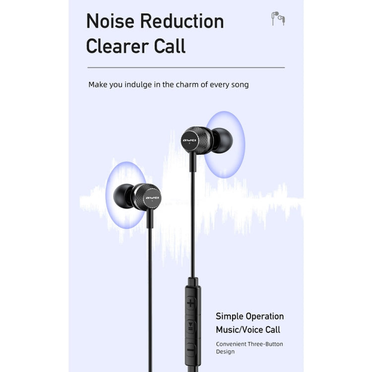 awei TC-5 Type-C / USB-C Mini Auricolare stereo cablato in-ear, TC-5