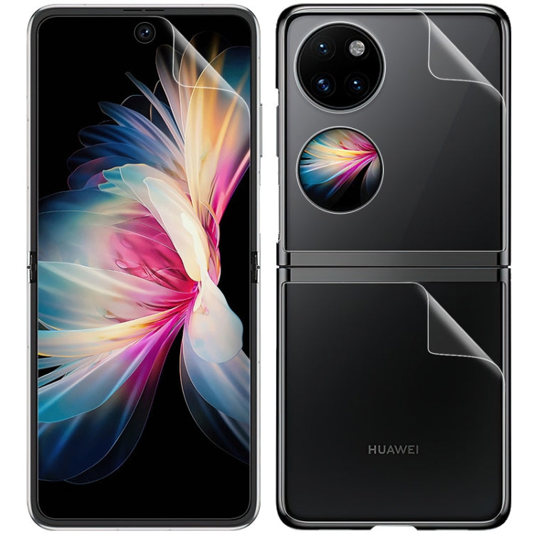 1 Imposta il film idrogel a schermo intero curvo imak (schermo esterno + retro + schermo interno), For Huawei P50 Pocket