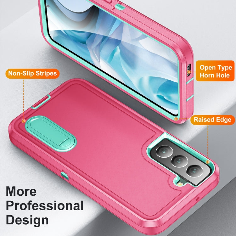 Custodia per telefono con supporto robusto 3 in 1, For Samsung Galaxy S22 5G, For Samsung Galaxy S22+ 5G, For Samsung Galaxy S22 Ultra 5G