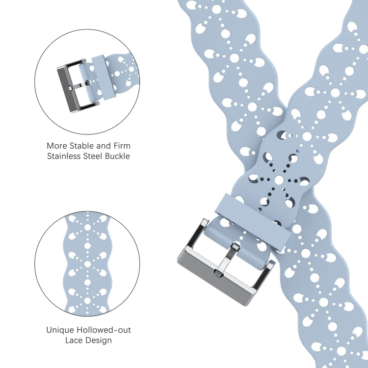 Cinturino in silicone con pizzo per Apple Watch Series, 7 41mm / 6&SE&5&4 40mm / 3&2&1 38mm, 7 45mm / 6&SE&5&4 44mm / 3&2&1 42mm