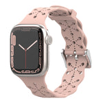 Cinturino in silicone con pizzo per Apple Watch Series, 7 41mm / 6&SE&5&4 40mm / 3&2&1 38mm, 7 45mm / 6&SE&5&4 44mm / 3&2&1 42mm
