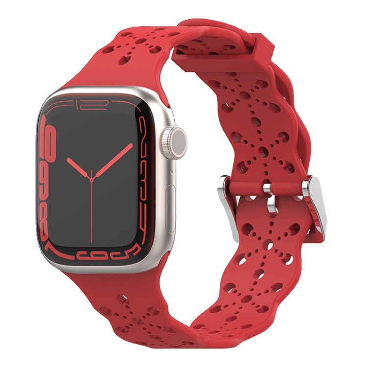 Cinturino in silicone con pizzo per Apple Watch Series, 7 41mm / 6&SE&5&4 40mm / 3&2&1 38mm, 7 45mm / 6&SE&5&4 44mm / 3&2&1 42mm