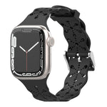 Cinturino in silicone con pizzo per Apple Watch Series, 7 41mm / 6&SE&5&4 40mm / 3&2&1 38mm, 7 45mm / 6&SE&5&4 44mm / 3&2&1 42mm
