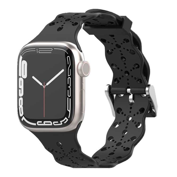 Cinturino in silicone con pizzo per Apple Watch Series, 7 41mm / 6&SE&5&4 40mm / 3&2&1 38mm, 7 45mm / 6&SE&5&4 44mm / 3&2&1 42mm