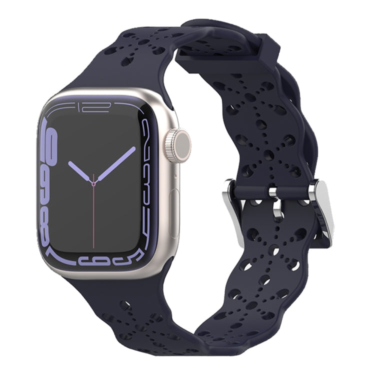 Cinturino in silicone con pizzo per Apple Watch Series, 7 41mm / 6&SE&5&4 40mm / 3&2&1 38mm, 7 45mm / 6&SE&5&4 44mm / 3&2&1 42mm