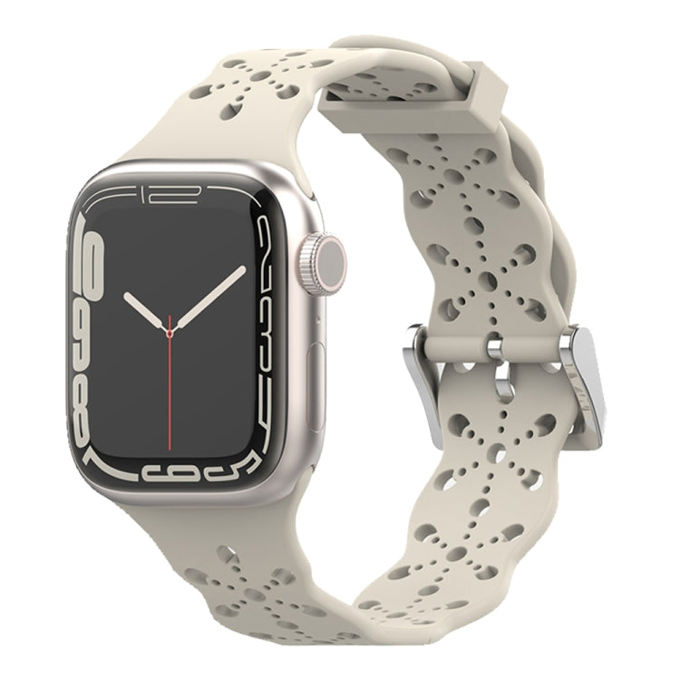 Cinturino in silicone con pizzo per Apple Watch Series, 7 41mm / 6&SE&5&4 40mm / 3&2&1 38mm, 7 45mm / 6&SE&5&4 44mm / 3&2&1 42mm