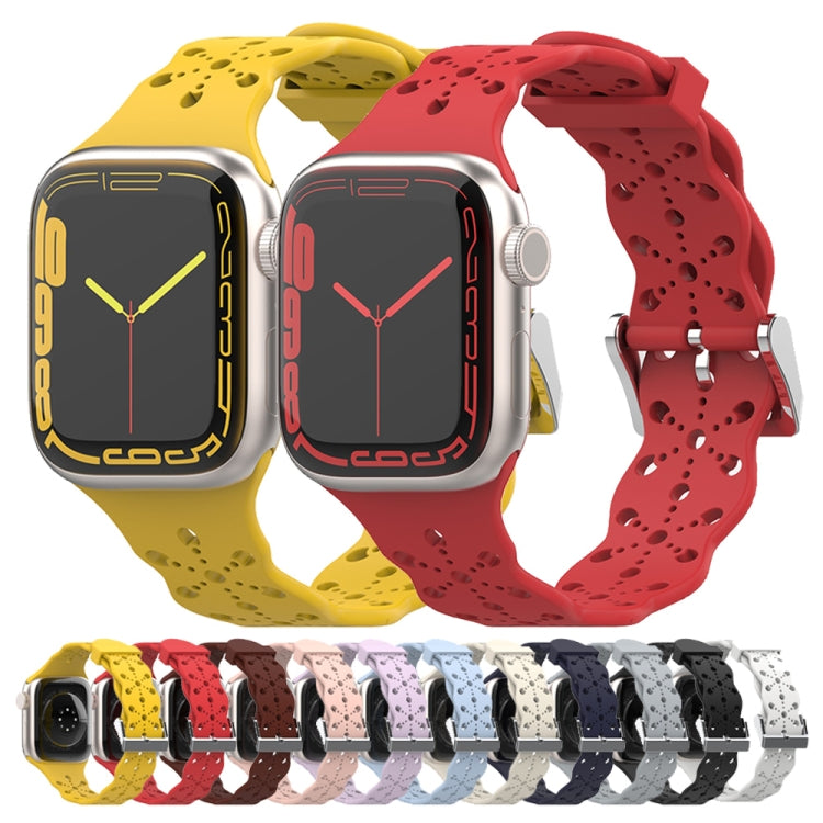 Cinturino in silicone con pizzo per Apple Watch Series, 7 41mm / 6&SE&5&4 40mm / 3&2&1 38mm, 7 45mm / 6&SE&5&4 44mm / 3&2&1 42mm