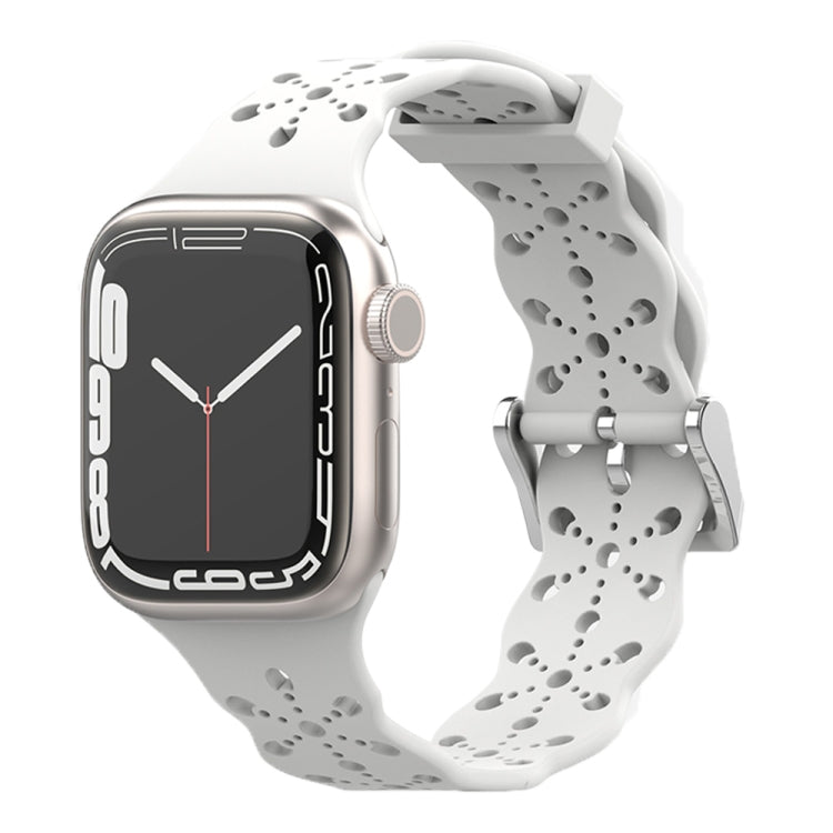 Cinturino in silicone con pizzo per Apple Watch Series, 7 41mm / 6&SE&5&4 40mm / 3&2&1 38mm, 7 45mm / 6&SE&5&4 44mm / 3&2&1 42mm