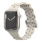 Cinturino in silicone con pizzo per Apple Watch Series, 7 41mm / 6&SE&5&4 40mm / 3&2&1 38mm, 7 45mm / 6&SE&5&4 44mm / 3&2&1 42mm