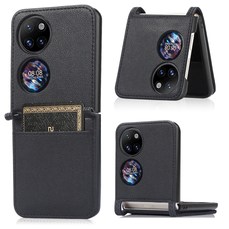 Custodia per telefono pieghevole in pelle di agnello, For Huawei P50 Pocket