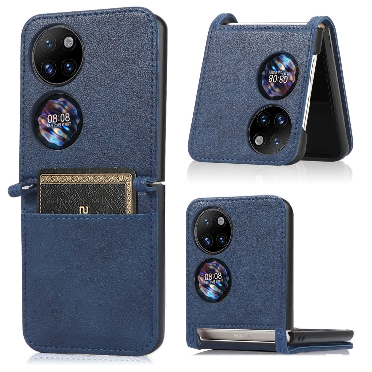 Custodia per telefono pieghevole in pelle di agnello, For Huawei P50 Pocket