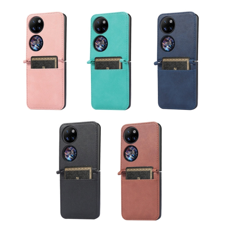 Custodia per telefono pieghevole in pelle di agnello, For Huawei P50 Pocket