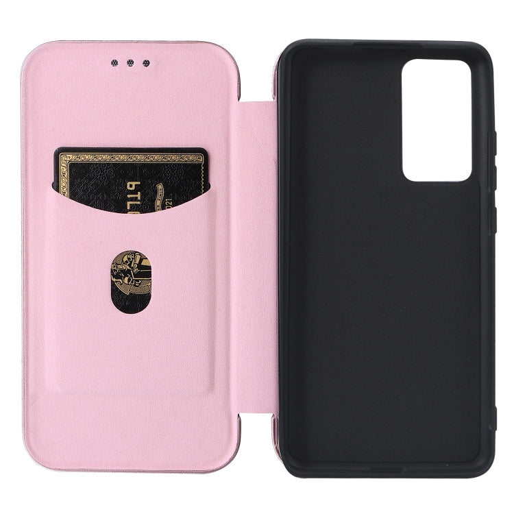 Custodia per telefono in PU con vibrazione orizzontale magnetica in fibra di carbonio, For Xiaomi 12 Pro