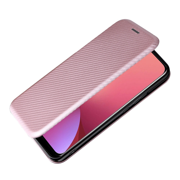 Custodia per telefono in PU con vibrazione orizzontale magnetica in fibra di carbonio, For Xiaomi 12 Pro
