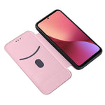 Custodia per telefono in PU con vibrazione orizzontale magnetica in fibra di carbonio, For Xiaomi 12 Pro